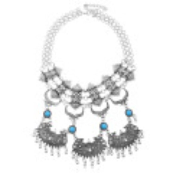 #047 Exaggerated Tassel Necklace Bohemian Ethnic Vintage Turquoise Collarbone - Picture 4 of 4